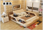 lit moderne rangement similicuir rose noir blanc carreaux rembourrés chambre coucher