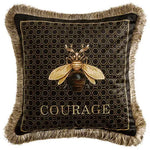 coussins décoratifs velours or motifs géométriques abeilles brodées luxueux salon chambre voiture