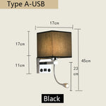 lampe murale moderne toile lin noir beige interrupteur usb 249 2000 lumens chambre cuisine