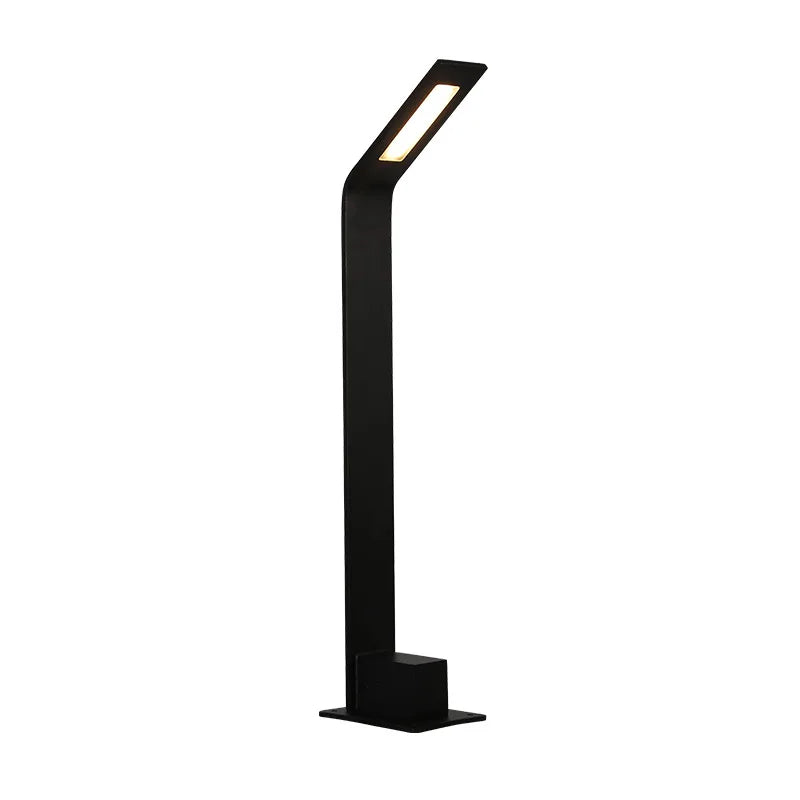 lampe solaire moderne minimaliste noir ip65 led 7w base plate autonomeextérieur