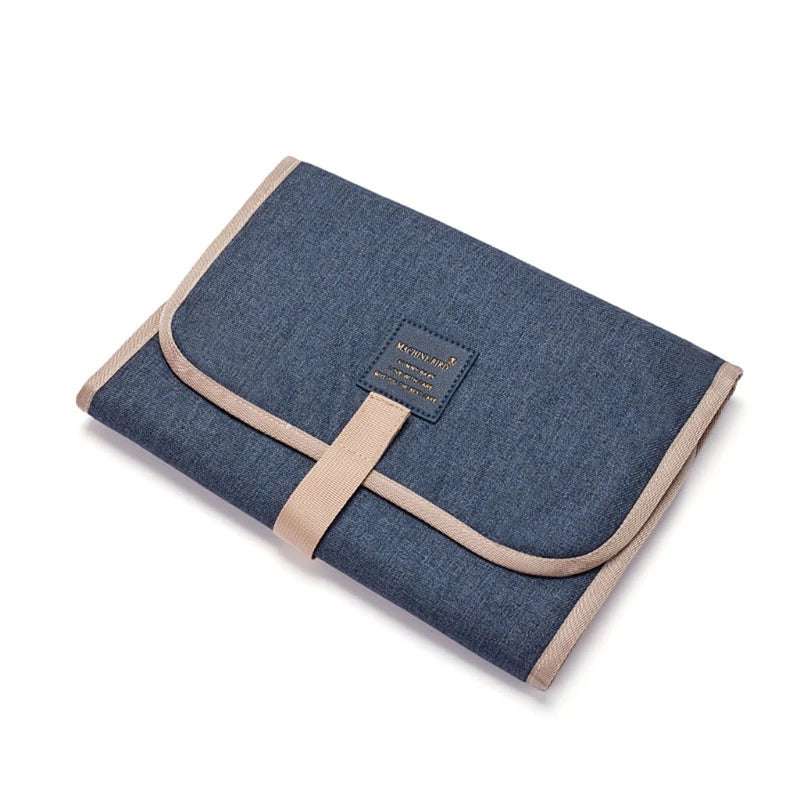 Sac couches pliable moderne pratique toile coton beige clair ceinture cuir bébé portable imperméable