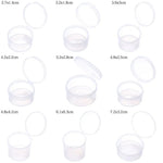 boîtes rangement transparentes plastique recyclable petites pièces bijoux organisation round pratique