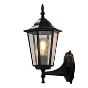 applique murale extérieure classique lanterne verre transparent bronze noir élégante vintage robuste éclairage jardin