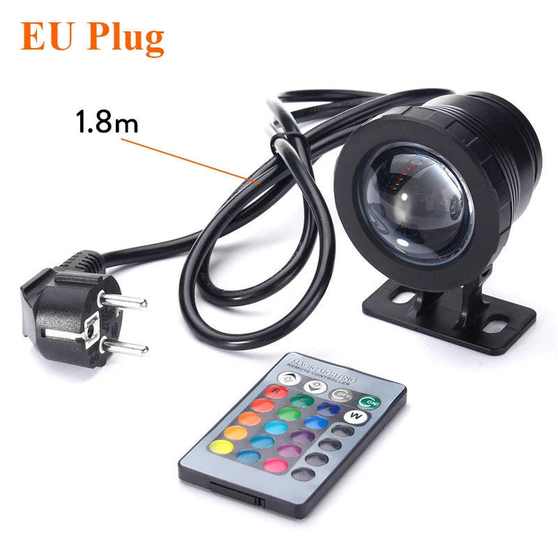 projecteur led noir moderne 10w 15w ip68 certification rohs ccc fcc télécommande.vis