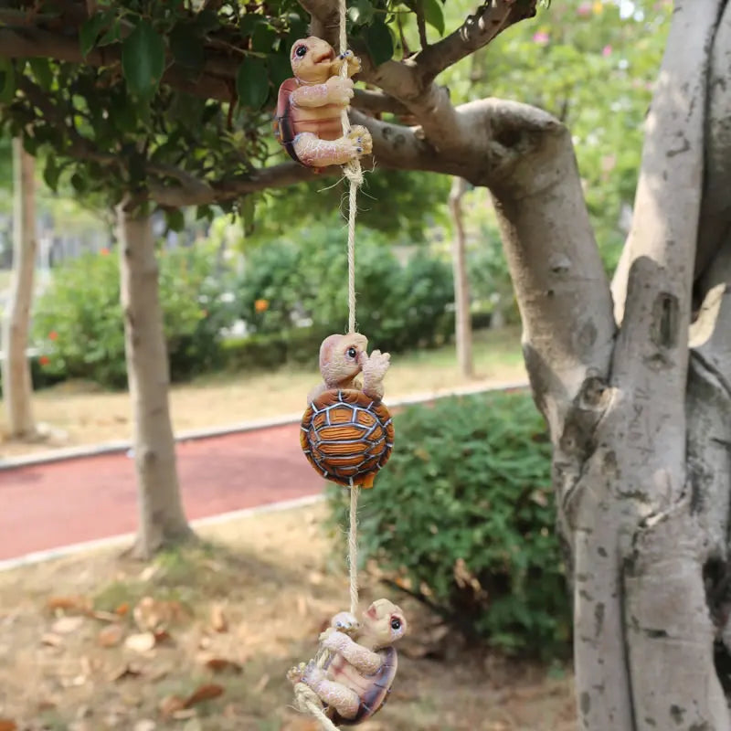 décoration suspendue tortues grenouilles résine vert marron exprès faciales jardin enfantinextérieurintérieur