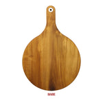 planche pizza bois acacia grain visible ligne gravée marron rustique