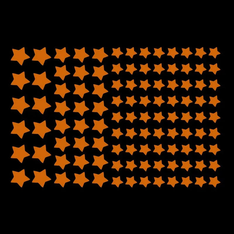 autocollants étoiles fluorescents orange vert bleu doré décoration murale chambre enfants