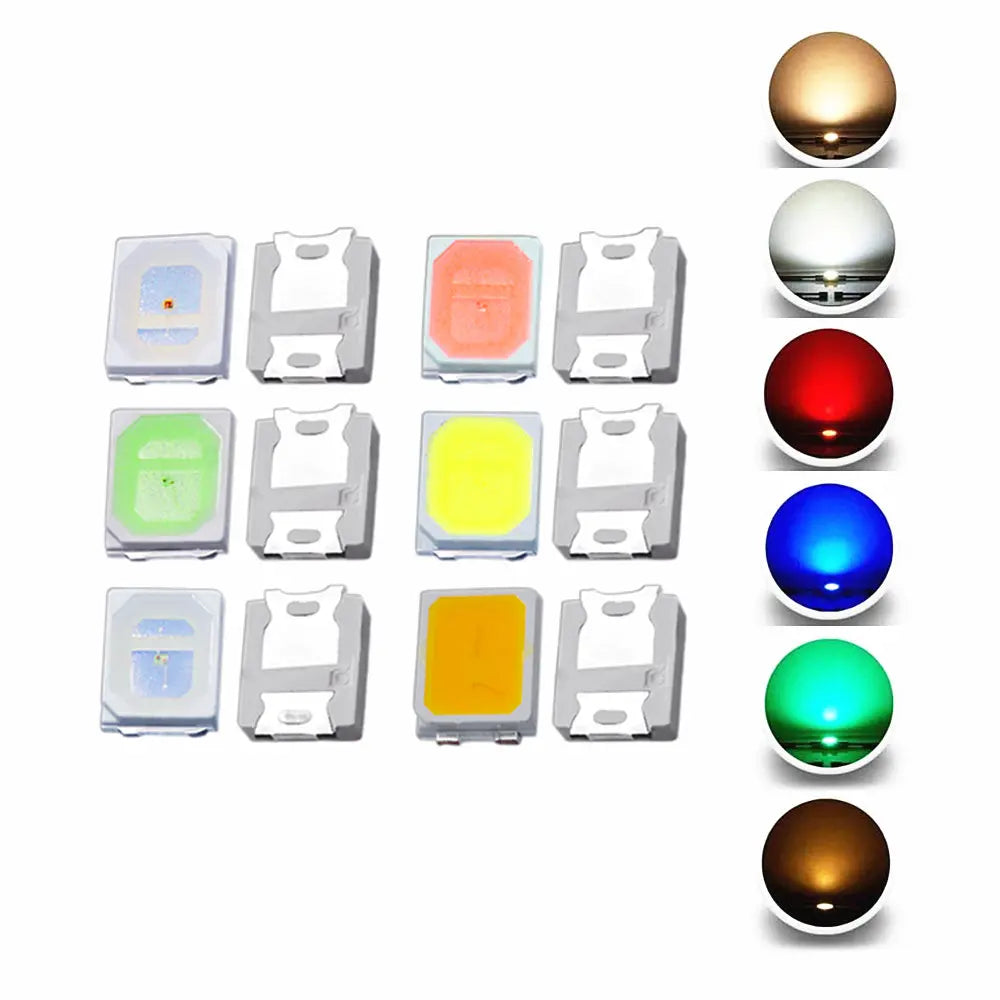 diodes led blanc rouge bleu vert standard opacité 3v cathode anode 100 pièces bricolage