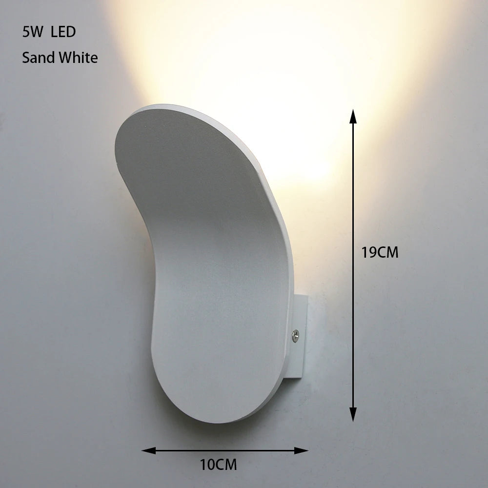 applique murale moderne aluminium noir blanc doré fixée mur éclairage quotidien led chambre salon