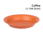 assiettes rondes modernes différentes tailles noir blanc orange solides intérieur extérieur