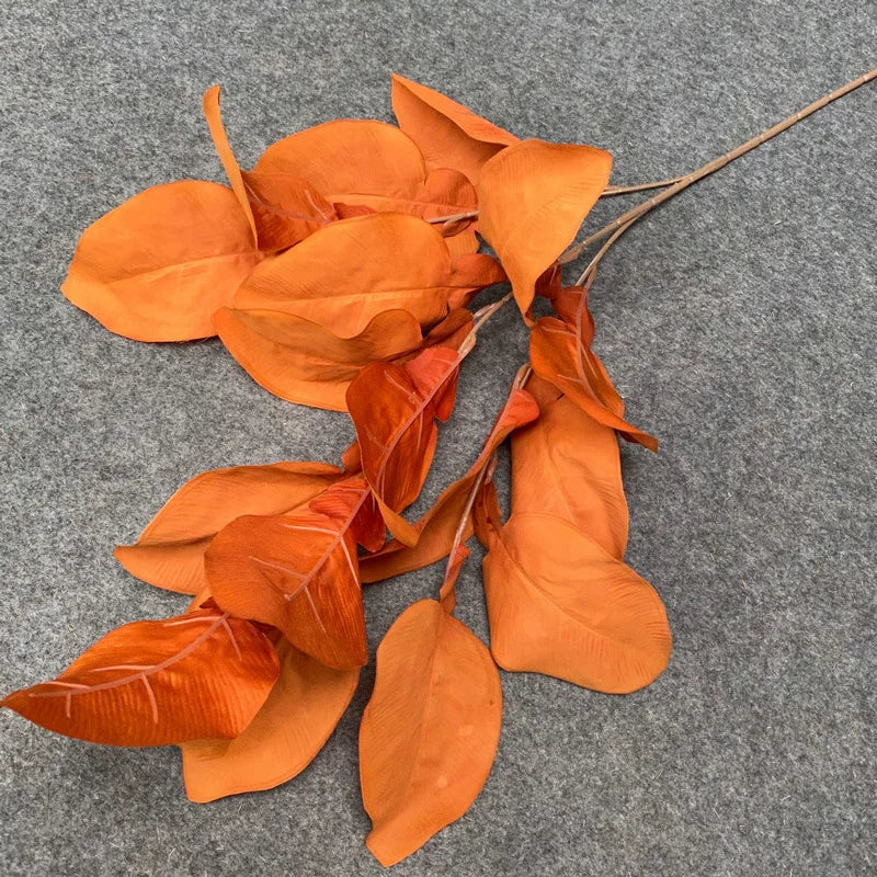 feuilles artificielles ornementales extérieures soie couleur or naturel tringle inclusion