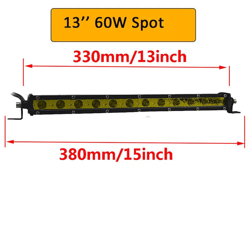 barre lumineuse led jaune moderne 13 20 32 38 inch ip67 vis protection