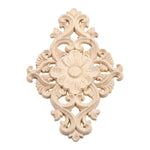 applique murale bois sculpté motif floral baroque fixation meuble porte mur decoration maison 15x10.5cm