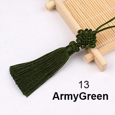 nœuds chinois pompons 5cm 2pcs rouge beige doré bleu marine vert artisanal décoration intérieure