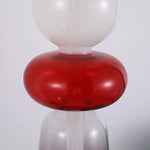 lampe sol moderne rouge blanc doré pied stable minimaliste vitrail led translucent