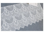 dentelle polyester coton 25cm 46cm blanc noir floral brodée translucide classique élégant clips emballage