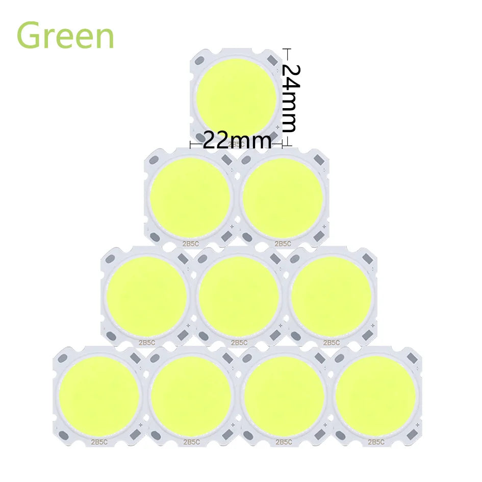 LED COB 3W 5W orange blanc jaune 22x24mm modernes puissantes