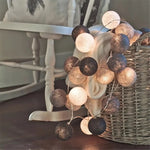 guirlande lumineuse led coton texturé moderne rose blanc bleu vert violet halloween noël chambre