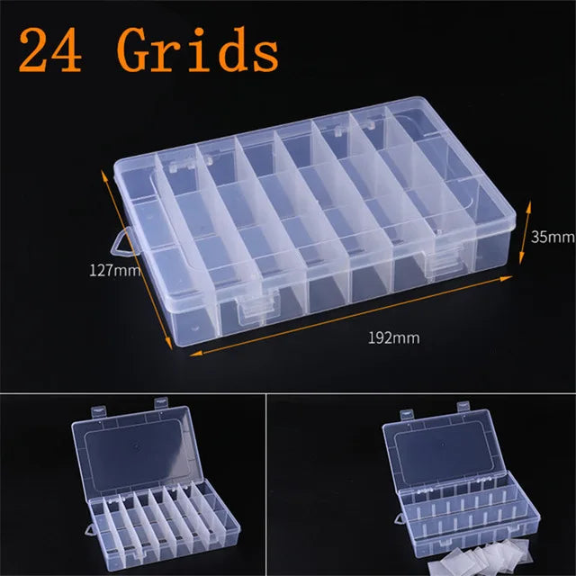 boîtes rangement transparentes modernes compartiments pliables poignées organisation bijoux vis pratiques plastique