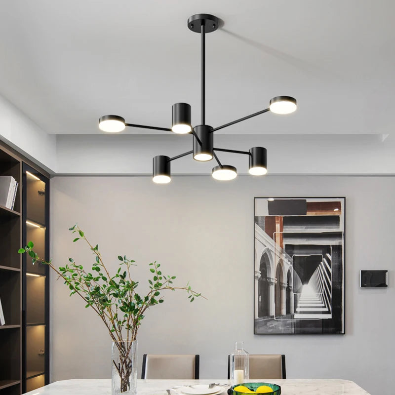 chandelier suspension lumineuse moderne noir led industriel scandinave chambre salon