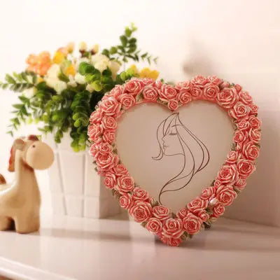 cadre photo résine rose clair relief romantique support mural erotique decoration chambre erotique erotique