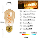 ampoule led dorée spirale vintage 360° 25000h 249lm 220v blanc chaud translucent