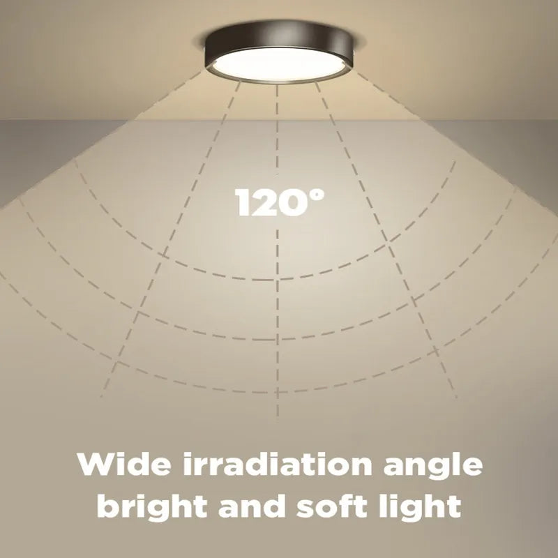 lampe led ronde noire ultra mince moderne montage surface cuisine salon éclairage intérieur