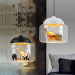 lumière suspendue animaux figurines zèbre panda girafe chambre décoration moderne