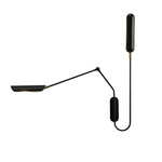 lampe murale articulée moderne noir doré minimaliste deux sources lumineuses flux lumineux variable chambre