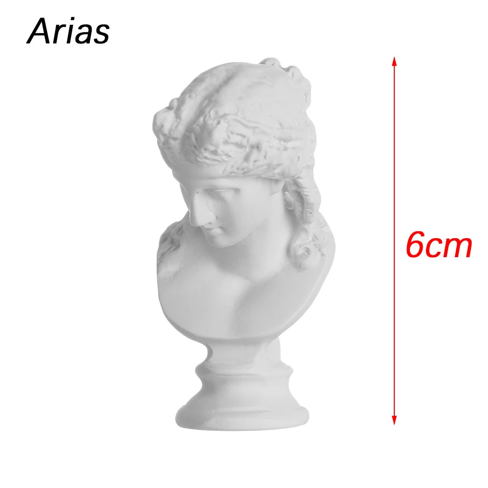 buste sculpté résine blanc détails granuleux classique réaliste décoration intérieureportrait miniature