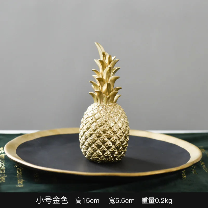décoration moderne ananas résine noir blanc doré texture fruit chambre