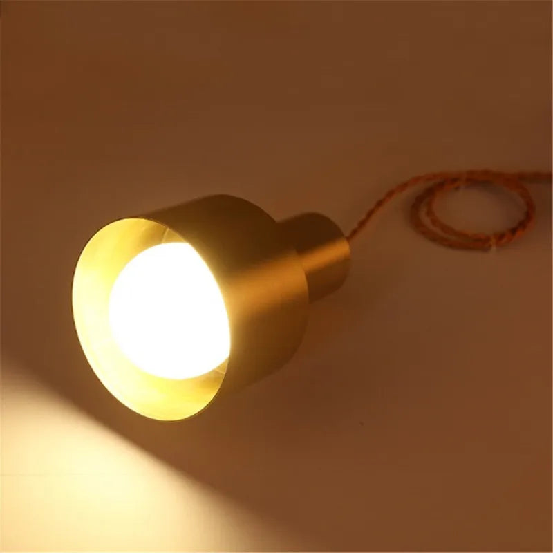 lampe suspendue dorée moderne minimaliste chaîne fil électrique interrupteur salon chambre