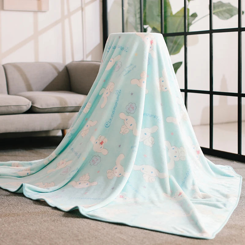couverture peluche douce motif anime kawaii coeur fleur chambre canapé chaud confortable coton rose