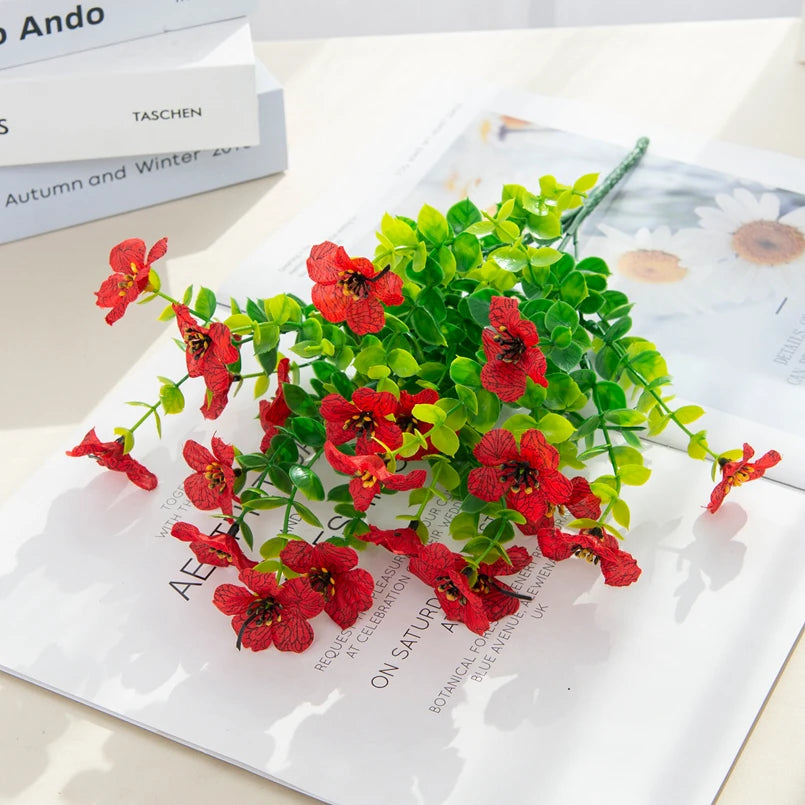 plantes artificielles multicolores fleurs simples modernes decoration exterieure couronne mariage chambre maison festival