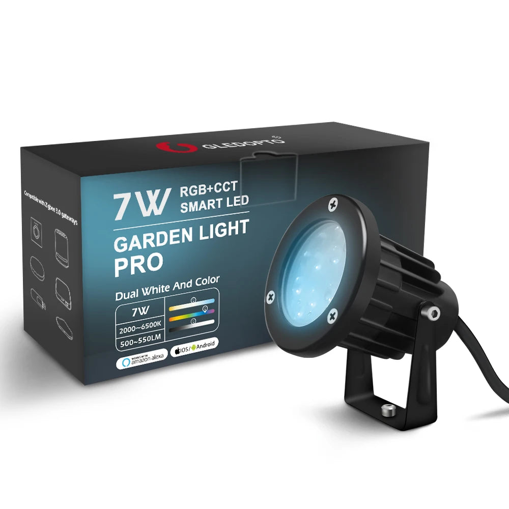 lampe led jardin 7w ip66 aluminium noir moderne autoinstallation 2492000lm