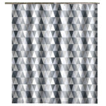 rideau douche gris triangles géométriques moderne polyester imperméable opaque large choix tailles