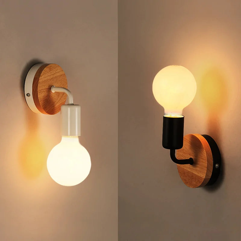 lampe murale moderne bois naturel blanc noir éclairage quotidien minimaliste entrée chambre coucher cuisine