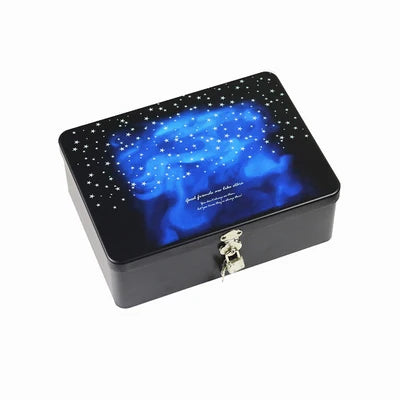 boîte bijoux métal fleurs bleu cadenas personnalisation vintage respectueuse environnement
