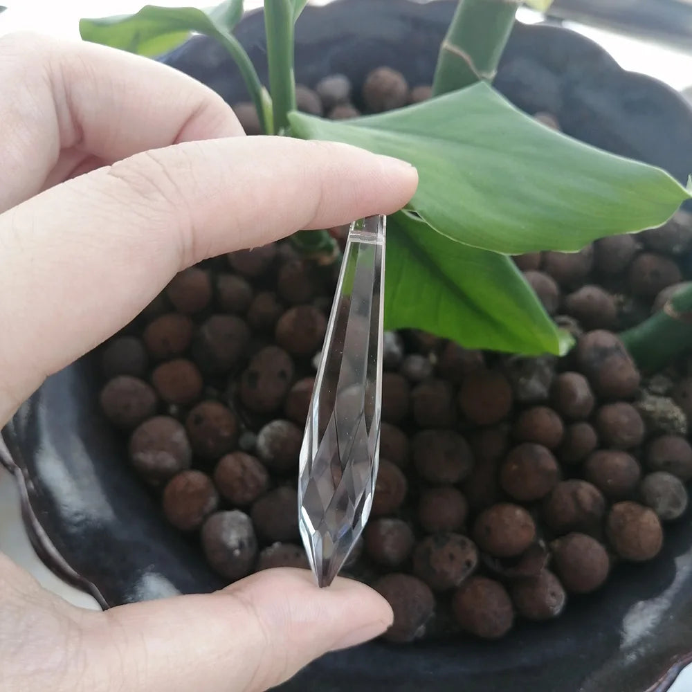 Lustre Cristal Goutte Glace Facettes Suspendu Mariage Fête Brillant Prisme Élégant