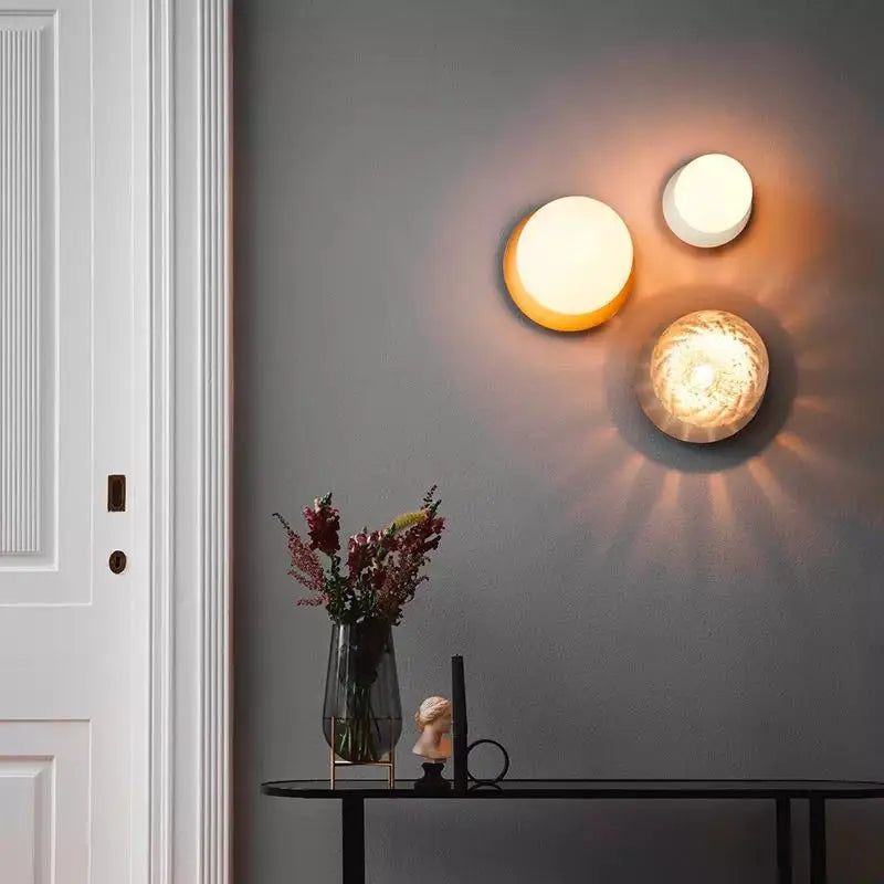 luminaire mural moderne verre texturé or blanc ampoule led éclairage cuisine chambre minimaliste