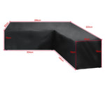 housse canapé extérieur polyester noir moderne élastiques 286x222x82cm