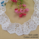 dentelle florale blanc brodée transparente 5cm largeur tissu decoratif tricotage accessoire couture