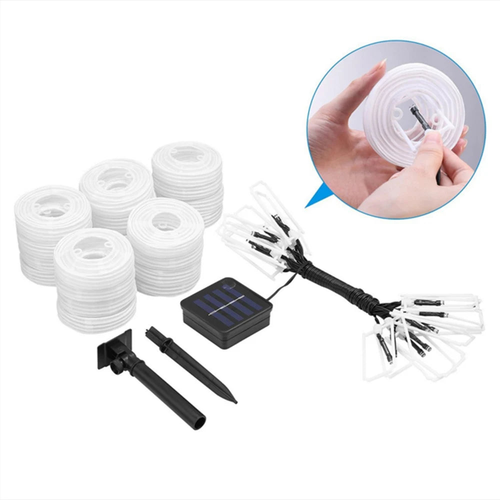 guirlande lumineuse solaire 10 led 20 led 30 led multicolore moderneextérieur vacances jardin bleu