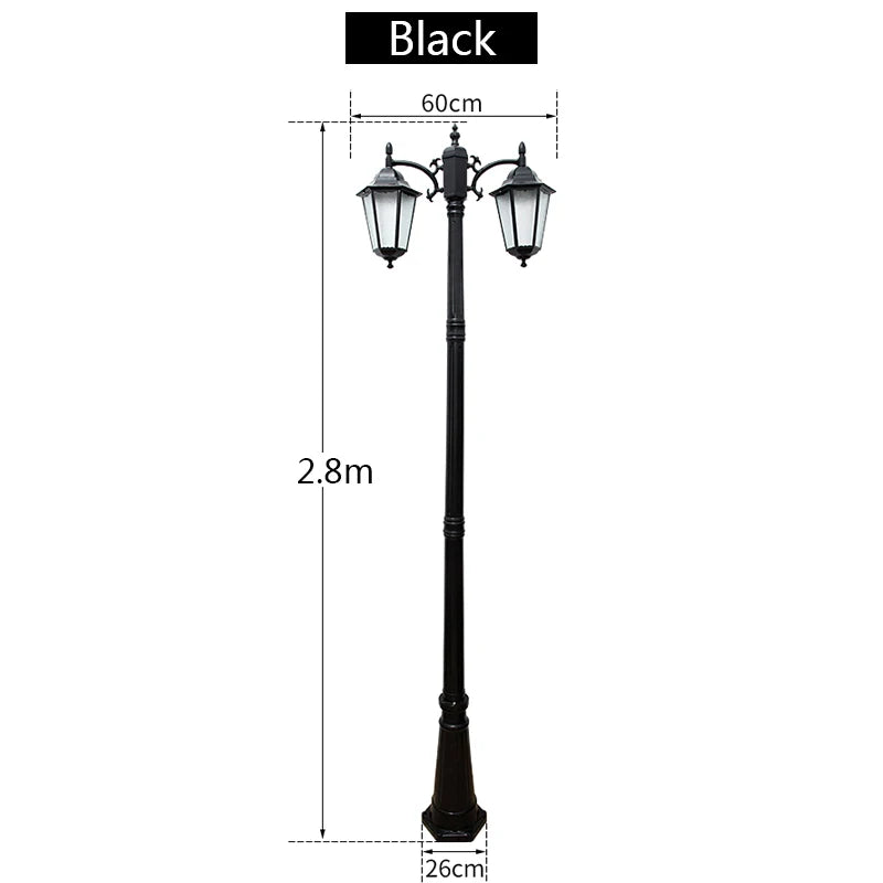 lampadaire vintage noir bronze verre texturé éclairage public industriel flux lumineux 249 2000 led
