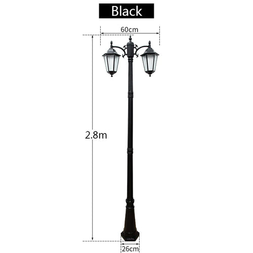 lampadaire vintage noir bronze verre texturé éclairage public industriel flux lumineux 249 2000 led