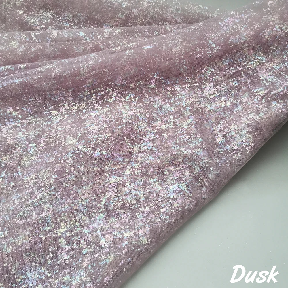 tissu polyester brillant effet paillettes moderne vert pastel rose violet bleu clair opaque décoration