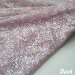 tissu polyester brillant effet paillettes moderne vert pastel rose violet bleu clair opaque décoration