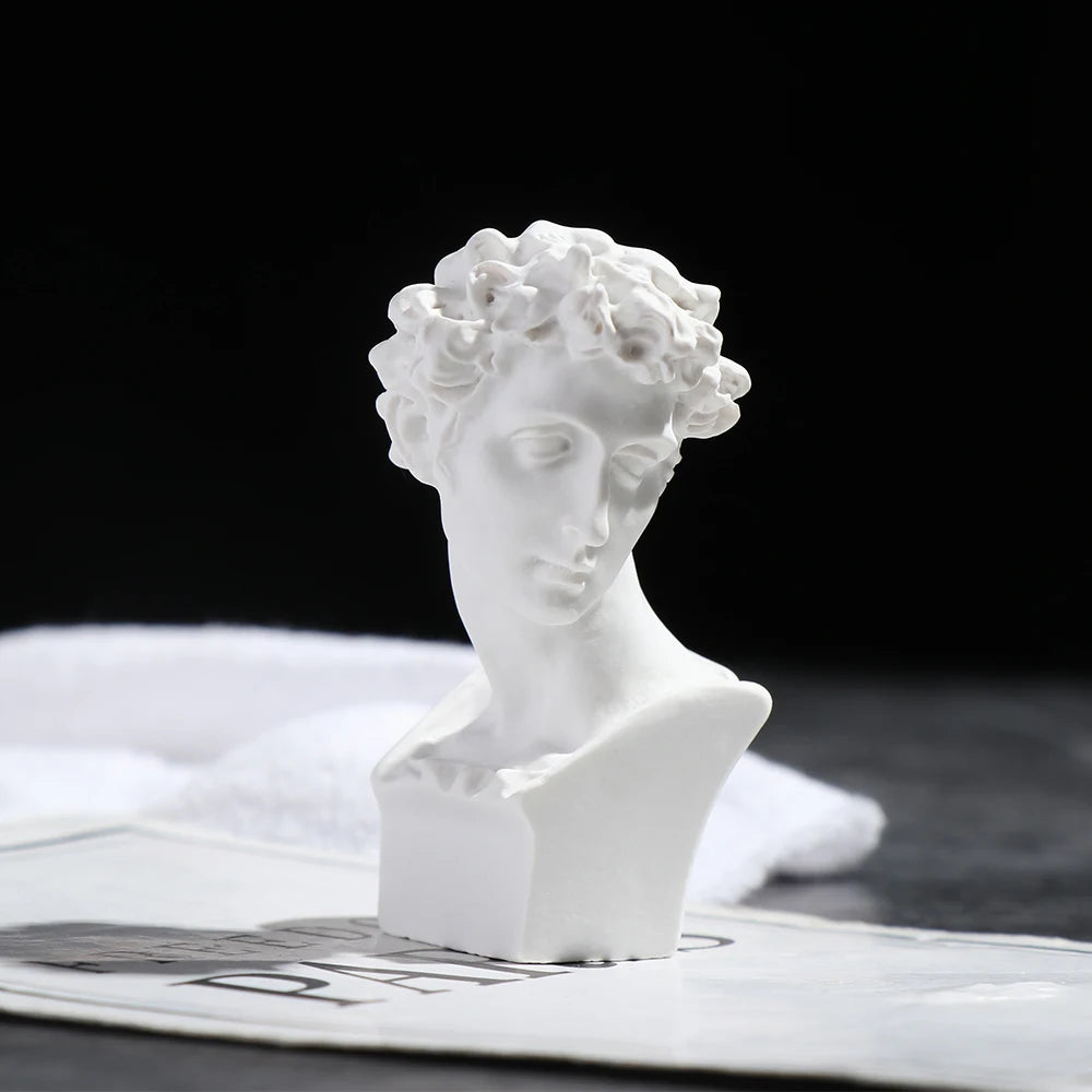 buste sculpté résine blanc sculpture grecque décoration intérieure ornement pratique dessin