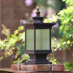 lampe jardin classique marron foncé transparente rayures verticales ip65 led e27 fixations aluminium