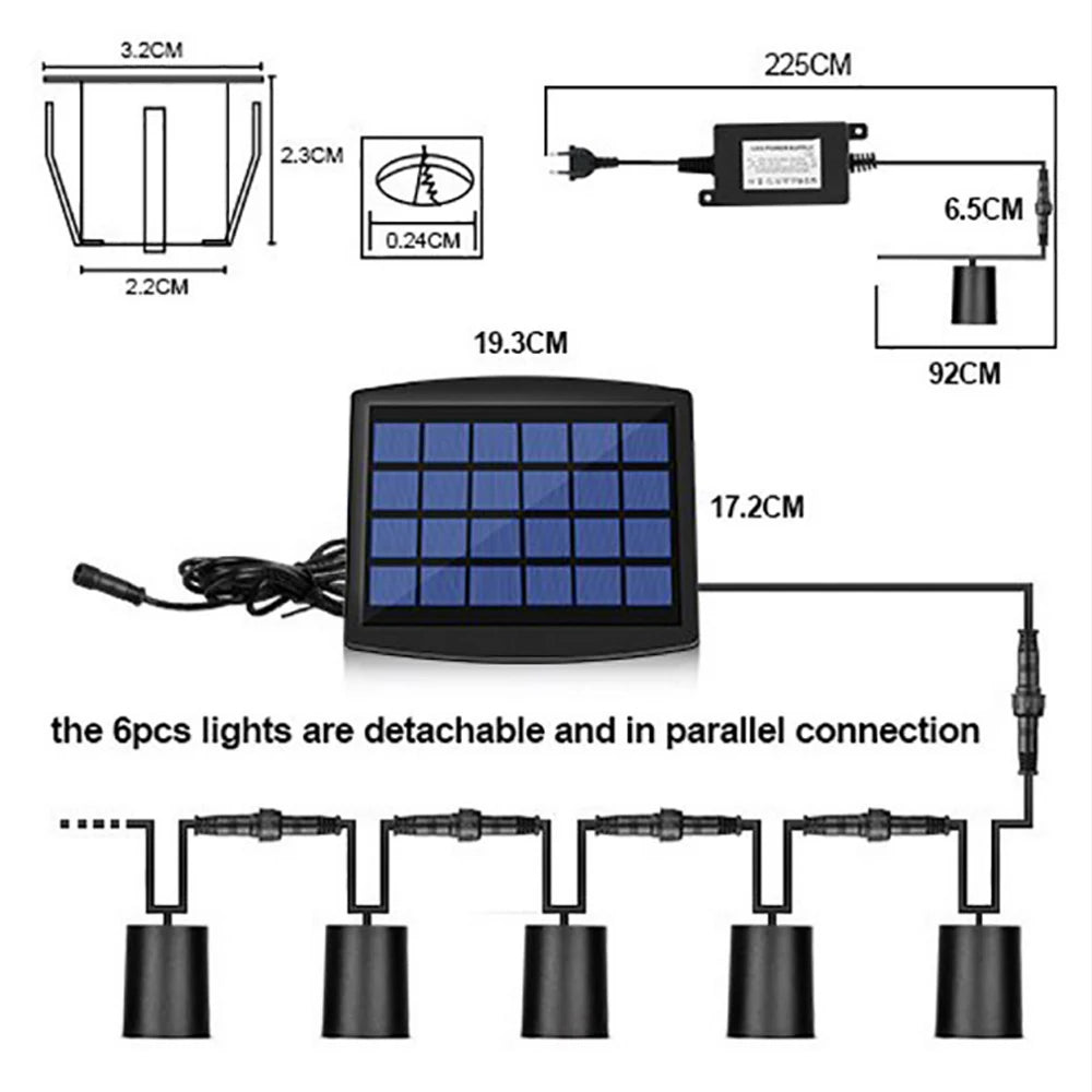 lumière solaire led spot adhésif moderne ip67 étanche noir blancextérieur